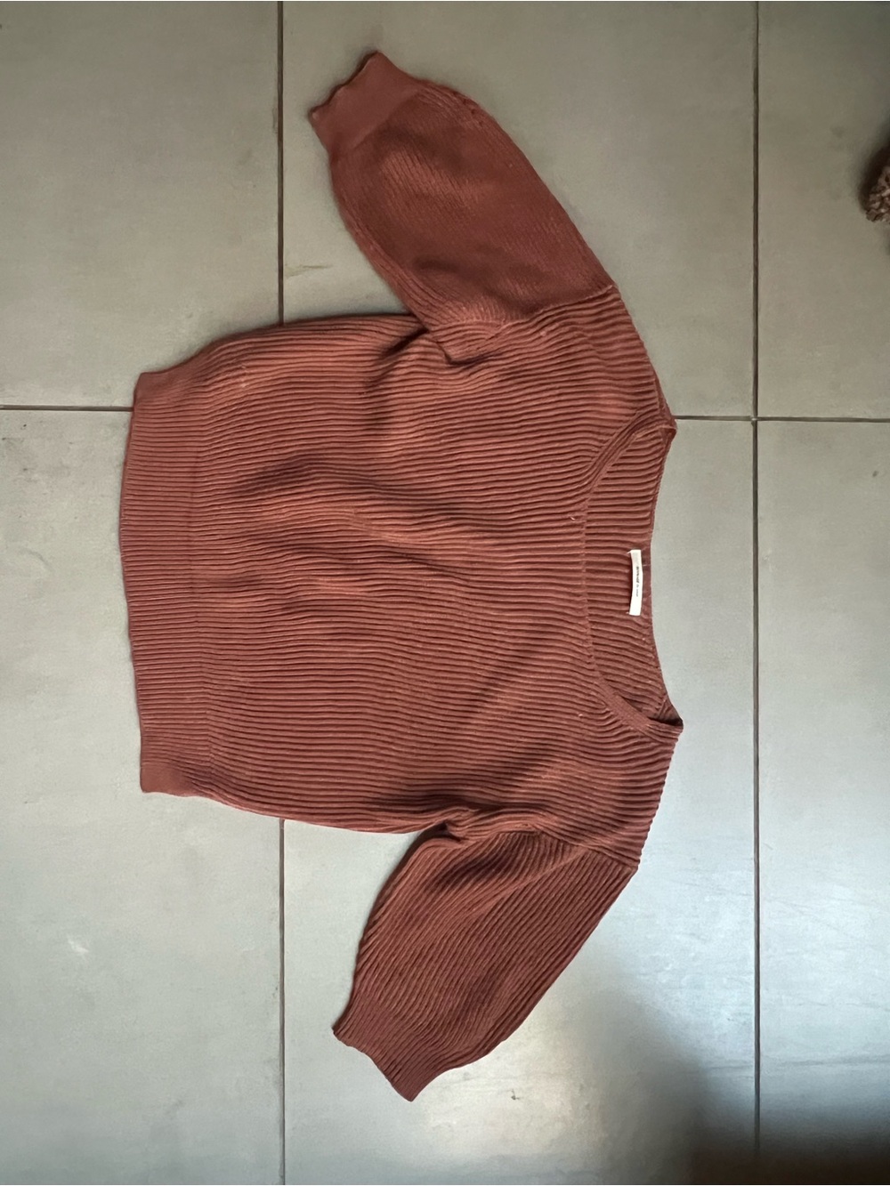 Women’s Ribbed Crewneck Sweater - Rust
